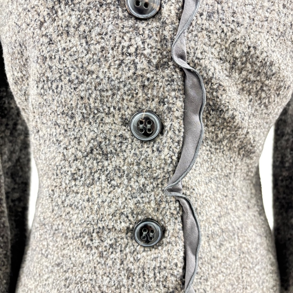 Armani Collezioni Brown/Gray Wool and Angora Ruffle Jacket - Picture 3 of 7